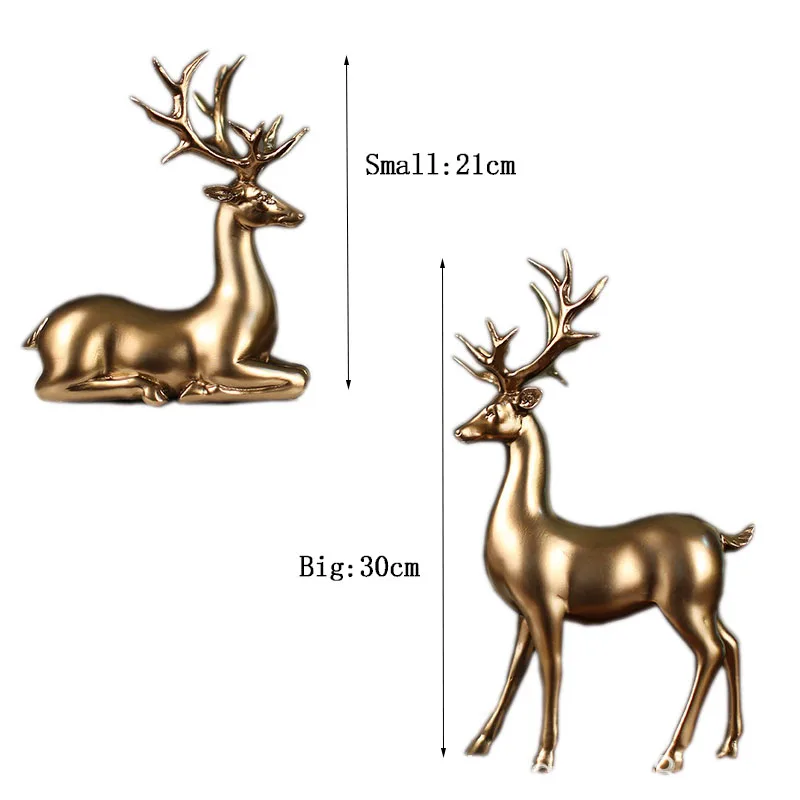 2 шт. золотой цвет фигурки оленя миниатюры рисунок Европейский смолы олени статуи домашний Декор Аксессуары винный шкаф украшения