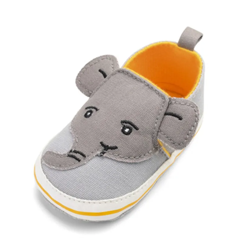 

Byfumay Canvas Baby Sneaker Sport Shoes For Boys Newborn Elephant Shoes Baby Walker Infant Toddler Soft Anti-slip First Walkers