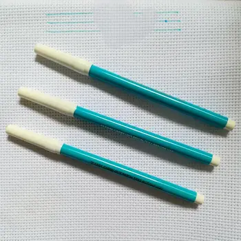 Pennarello per tessuti blu Pennarelli per abbigliamento solubili in acqua 3 pezzi Penna cancellabile ad acqua che scompare automaticamente Pennarello per gesso da cucito