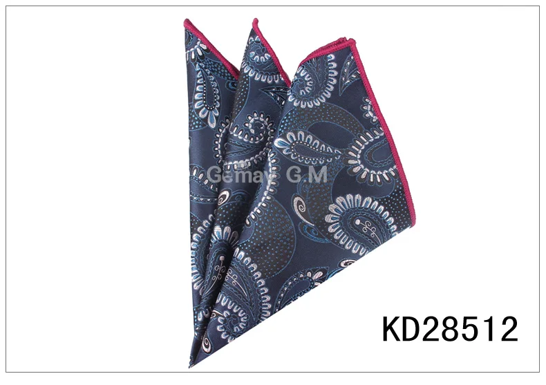 KD28512 Мужские карманные квадратные костюмы, носовые платки для мужчин с цветочным рисунком, мужские носовые платки, повседневный костюм, квадратные носовые платки, полотенца для мужчин, вечерние, 25 см x 25 см - Цвет: KD28512