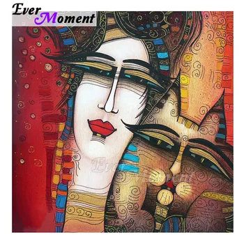 

Ever Moment Diamond Painting Wall Picture Of Rhinestone Abstract Woman Cat Square Drill Diamond Embroidery Decoration 3F1588