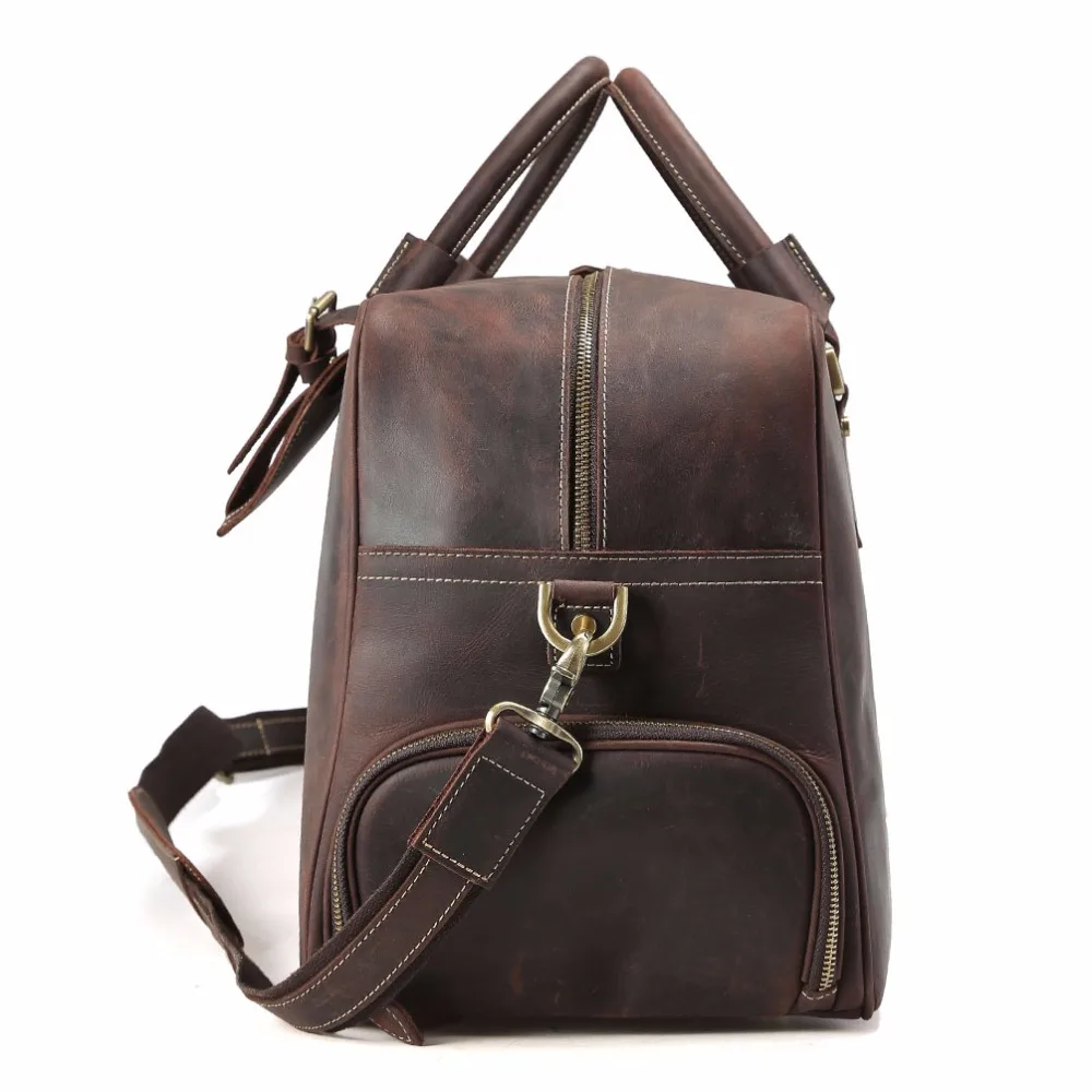 Tiding Luxury Cow Leather Mens Travel Duffle Large Vintage Luggage Bags Brown Solid Soft Travel Bag Tiding Luxury Cow Leather Mens Travel Duffle Large Vintage Luggage Bags Brown Solid Soft Travel Bag