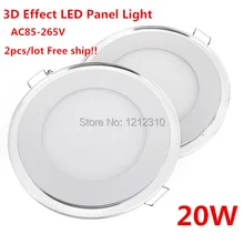 3D эффект 20 Вт стеклянный акриловый круглый светодиодный светильник-панель теплый холодный белый светодиодный потолочный светильник синяя граница потолочная лампа для фойе кухня