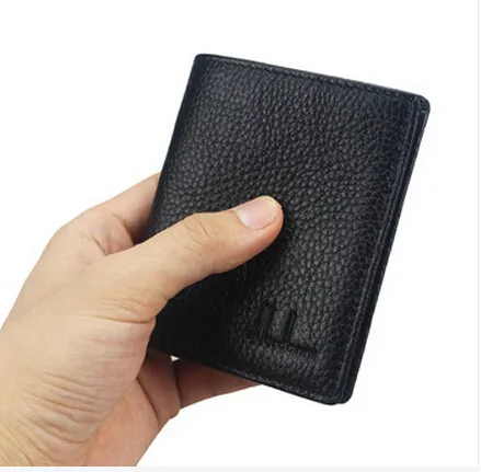 

Free Shipping 2016 Mini ultra-thin small wallet card case male short design wallet genuine leather card holder wallet
