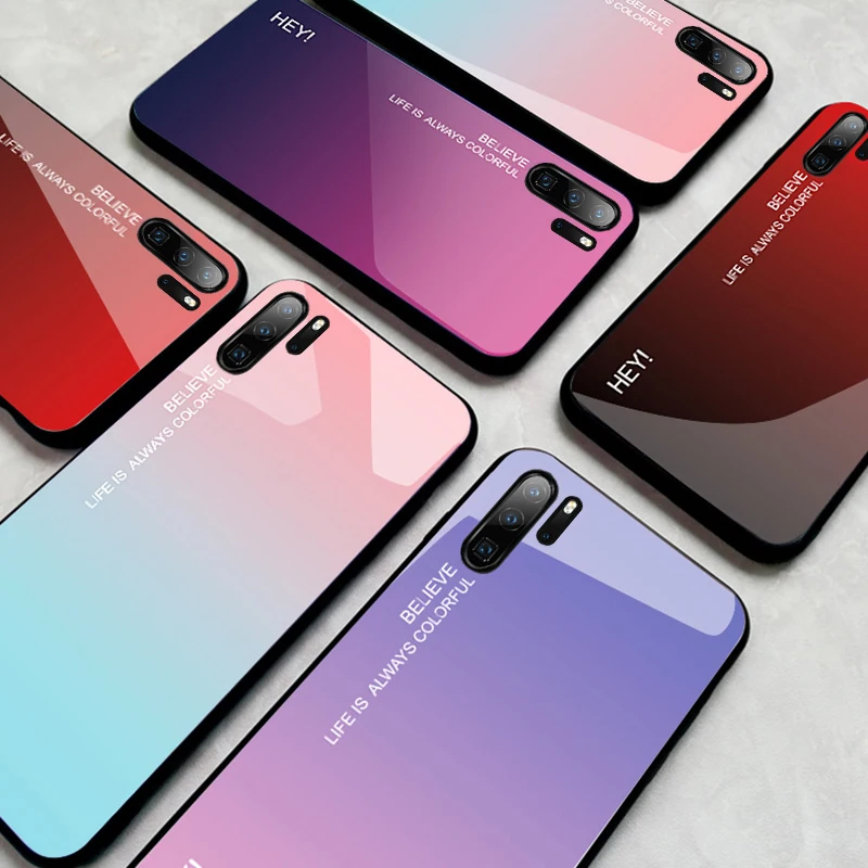 P30 Case For Huawei P30 Pro Lite Case Cover Luxury Tempered Glass Bumper Funda Glass Case For huawei P30 P30 Pro Lite P 30