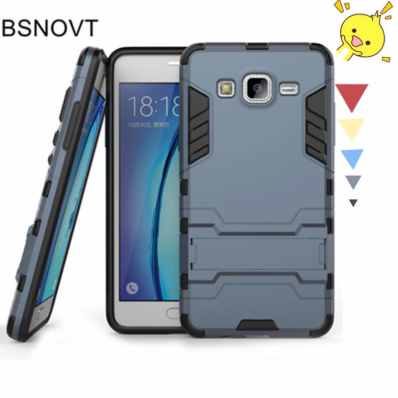 For Samsung Galaxy On5 Case Silicone + Plastic Kickstand Anti-knock Phone Cover |