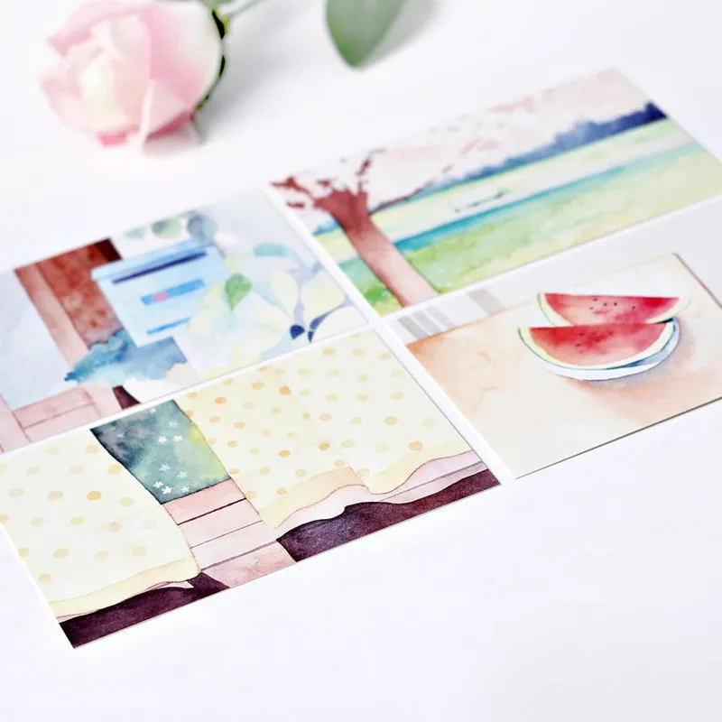 

30pcs/set Cute Paper Postcard Simple Style Postcards Greeting Cards Message Card Birthday Lovely Gift Student Supplies