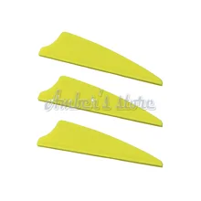 100 шт./лот 2 дюймов щит Пластик желтая стрела для установки оперения на лопасти для стрельбы из лука лук для охоты