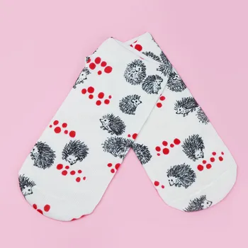 

Women Lovely Printed Cartoon Animal Sock Hedgehog Casual Short Sock Soft Comfortable Breathable Ankle Socks