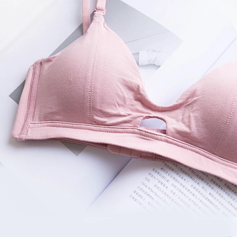 CINOON 2018 Fashion Hollow out Bra Wire Free Sexy Lingerie Small chest Bra Breathable Underwear Women Cotton Bras bralette