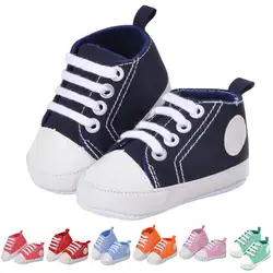 Для Новорожденных Для маленьких мальчиков для девочек на мягкой подошве обувь младенческой кружево до спортивная обувь Prewalkers 88 S7JN