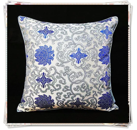

Vintage Square Large Sofa Chair Car Cushion High End Decorative Silk Brocade Backrest Pillow 40x40 43x43 40x50 50x50 60x60cm