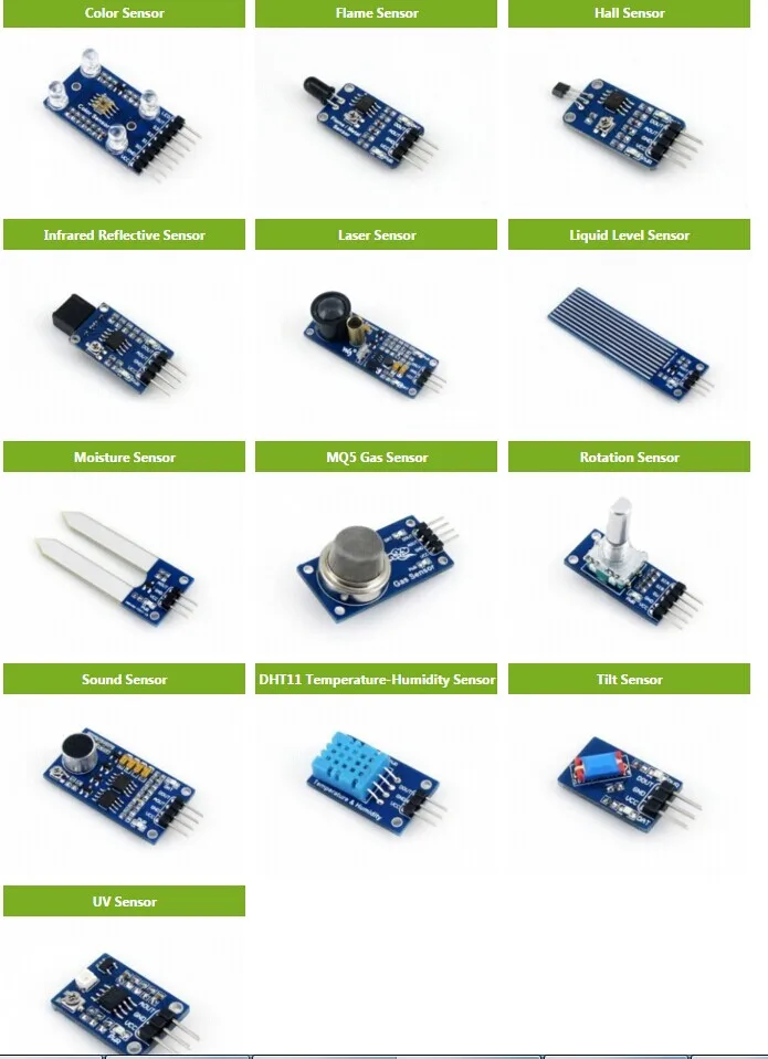 Набор модулей датчиков Waveshare 13 шт. в одном десятки разных пакете для Raspberry Pi и