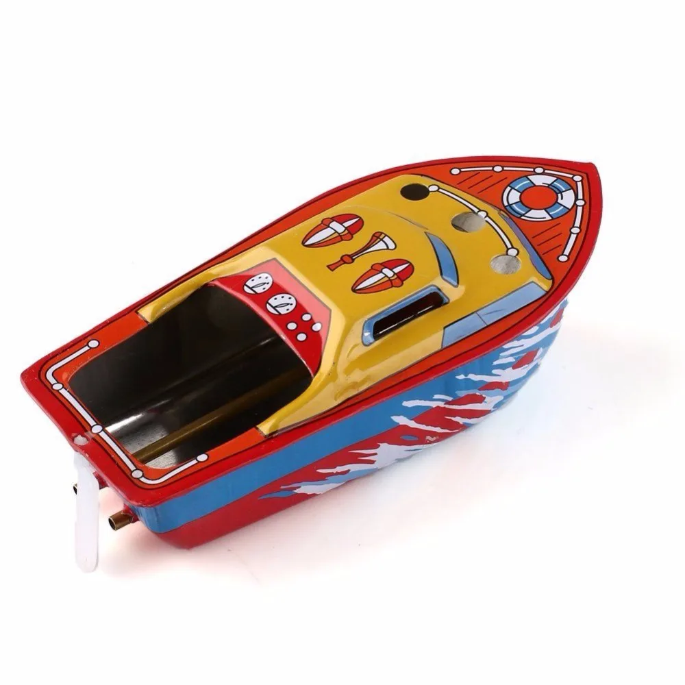 Prettyia 2 Pieces Collectible Candle Powered Steam Boat Tin Toy Vintage Style Floating POP POP Boat Toy Gift