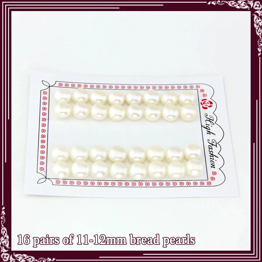 

FREE SHIPPING, 11-12mm AAA white bread shape freshwater pearl beads
