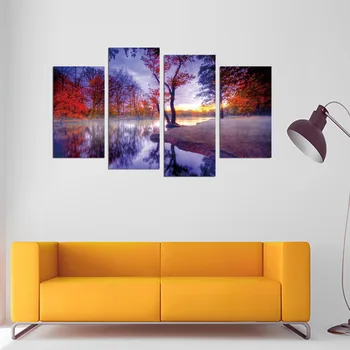 

FOUR PC NO FRAME Riverside mangrove Oil Painting Printed Oil Painting On Canvas Home Decor Wall Decor