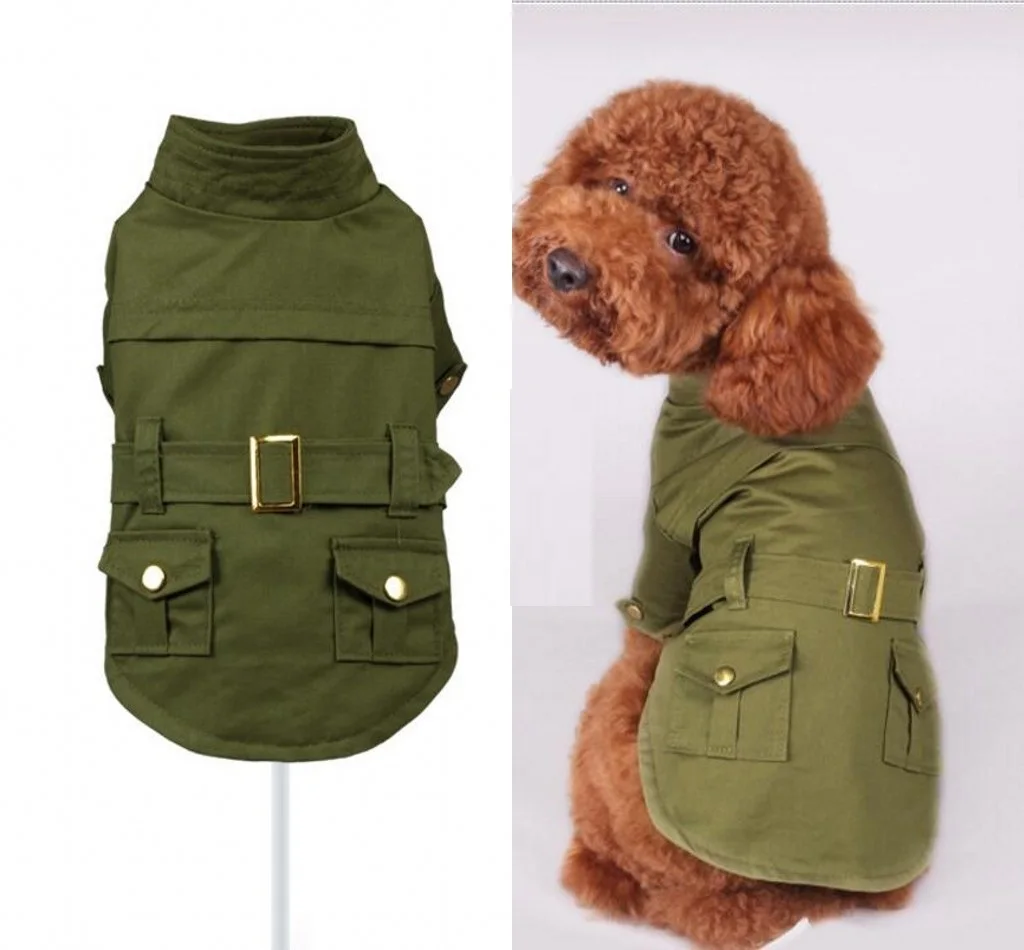 

New Spring Autumn Dog Jacket Cotton Quality Pet Coat Trench Clothes for Pet 4 Style XS S M L XL XXL