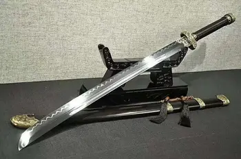 

Hand Hammer Chinese Sword Sharp HRC65 T10 Clay Tempered Steel Kung Fu Dao Saber Full Tang Can Be Cut Bamboo