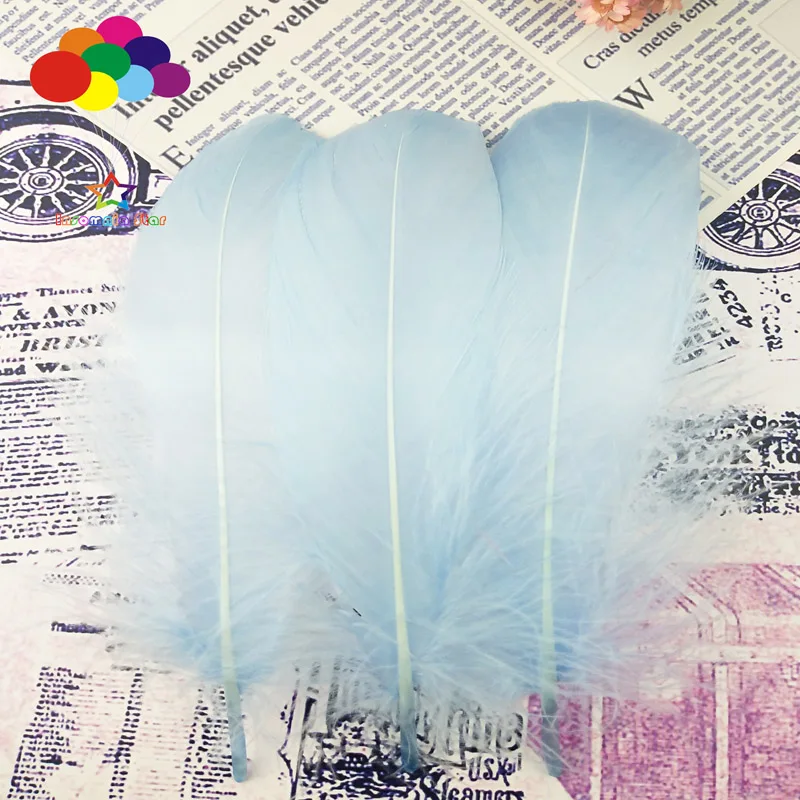 100 шт. небесно-голубые гусиные крашенные перья 15-20 см/6-8 дюймов Diy реквизит для сцены Декор головные уборы карнавальный костюм ремесла