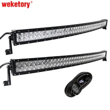 weketory 4D 5D 42 inch 400W Curved LED Work Light Bar for Tractor Boat OffRoad 4WD 4×4 Truck SUV ATV Combo with Switch Wiring