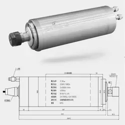 80 мм Диаметр 220 V/380 V 1.5kw 8A 24000 об/мин ER20 главный вал граверного станка двигатель 4 с учетом высокой скорости вращения шпинделя