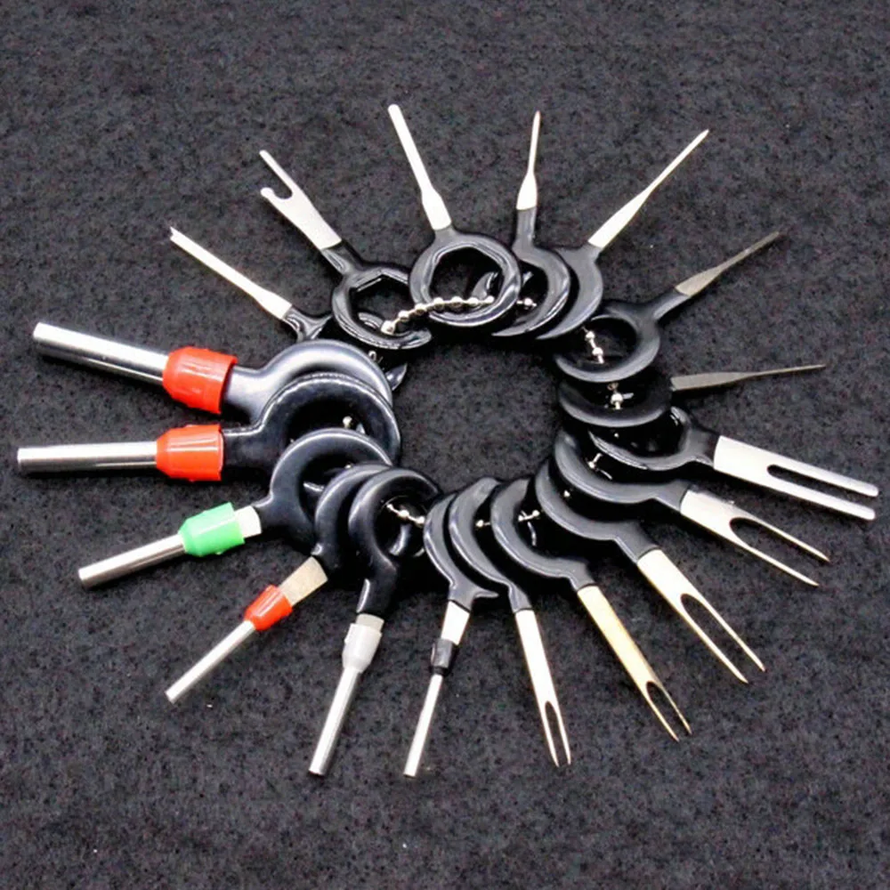 

18Pcs Automotive Plug Terminal Remove Tool Set Key Pin Car Electrical Wire Crimp Connector Extractor Kit Accessories