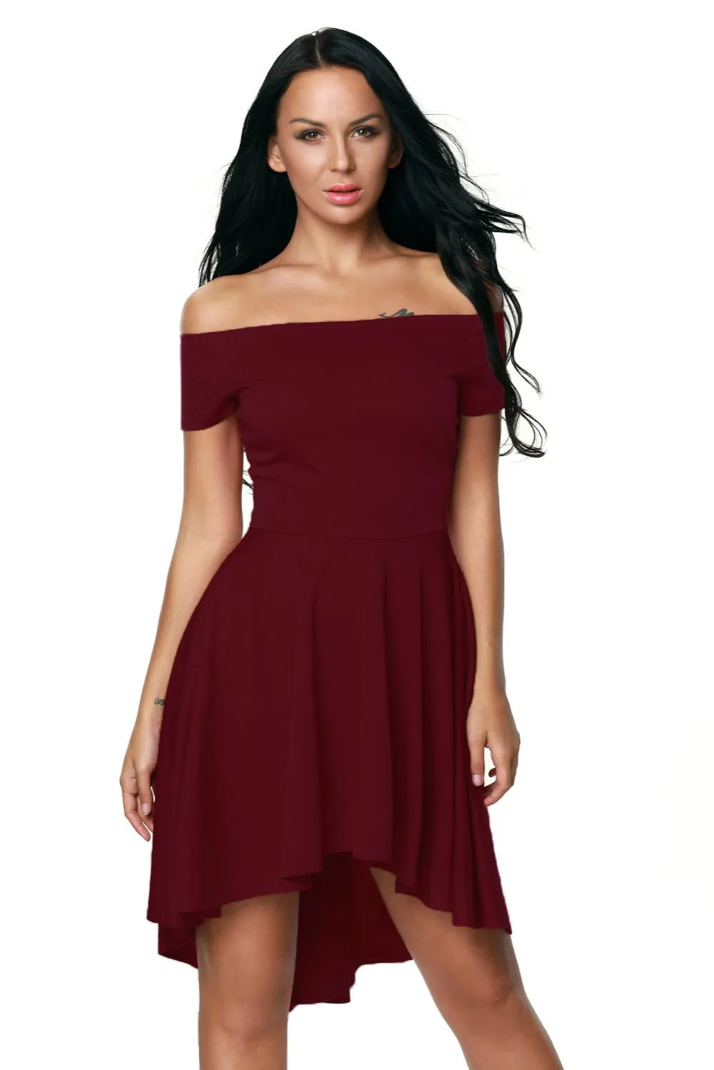 Burgundy-All-The-Rage-Skater-Dress-LC61346-3-1