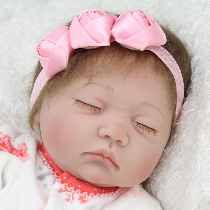 

NPK 22'' silicone reborn babies doll lifelike sleeping newborn baby closed eyes cloth body girls toys bebe gift boneca