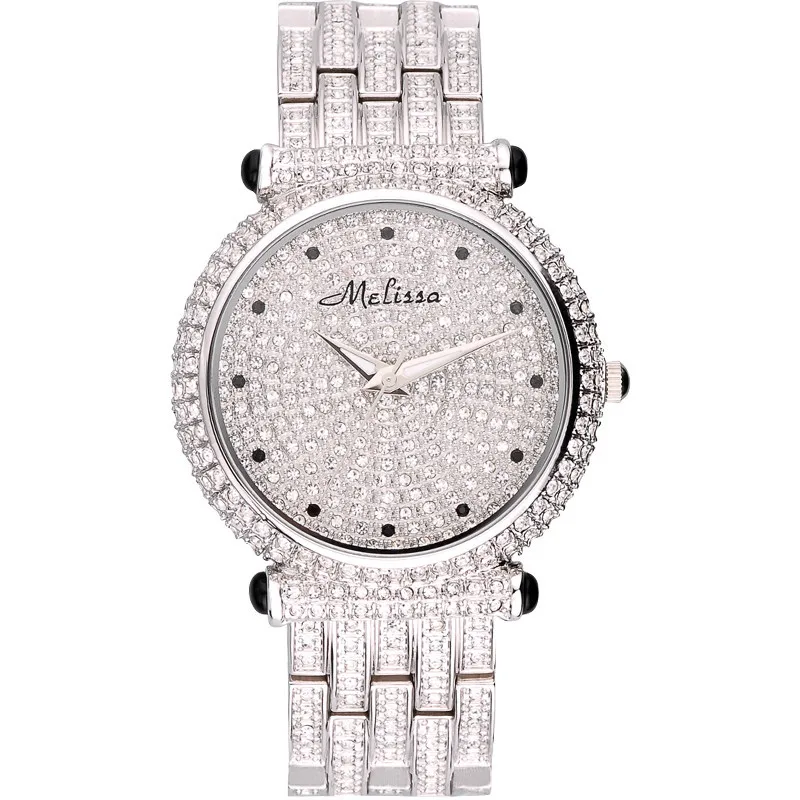 Роскошные женские часы Melissa Lady элегантные с фианитом модные браслетом больших