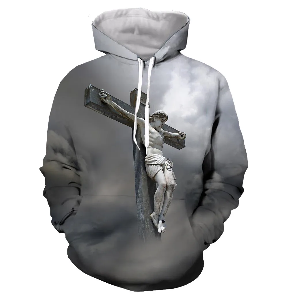 Крутой Бог Иисус Веселая 3D-печать для мужчин и женщин с капюшоном толстовка модная графическая Толстовка Повседневная Уличная пуловер Толстовка