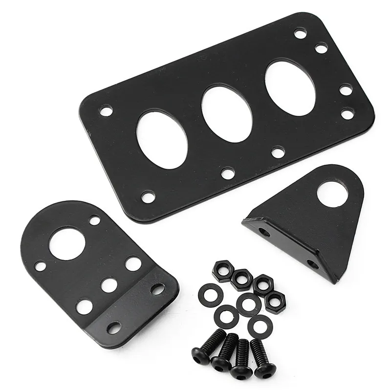 1 Set Black Metal Axle Side Mount Scooter Plate Motorcycle Number Plate