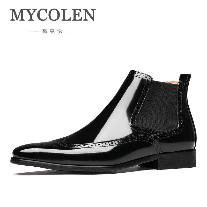 

MYCOLEN Hot Sale Comfortable Mens Boots Genuine Leather Luxury Brand Handmade Ankle Boots Men Shoes Tenis Masculino Adulto