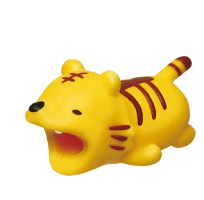 Suntaiho животное телефон кабель укус USB кабель протекторы намотки Организатор чомперы Кролик Собака Кот, животное, кукла милашка модель забавная - Цвет: Yellow tiger