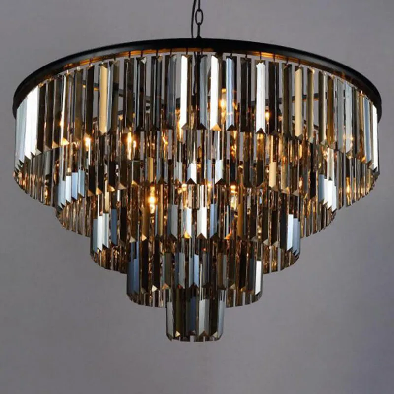 Moderno Lustre de Cristal Elegante K9 tamanho do Artigo de cristal Cinza Esfuma&ccedil;ado Cristal Suspens&atilde;o Lamparas para Caf&eacute; Re