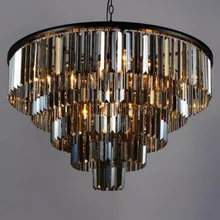 Moderno lustre de cristal elegante k9 tamanho do artigo de cristal cinza esfumaçado cristal suspensão lamparas para café re