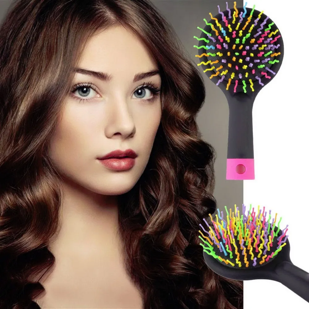 Hot Sale 1 Pcs Magic Hair Comb Brush Rainbow Volume Styling Tools Anti