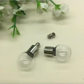 

100pieces 12*25mm screw cap Ball glass vial pendant Miniature Wishing Glass BOTTLE necklace pendant oil charm name on rice art