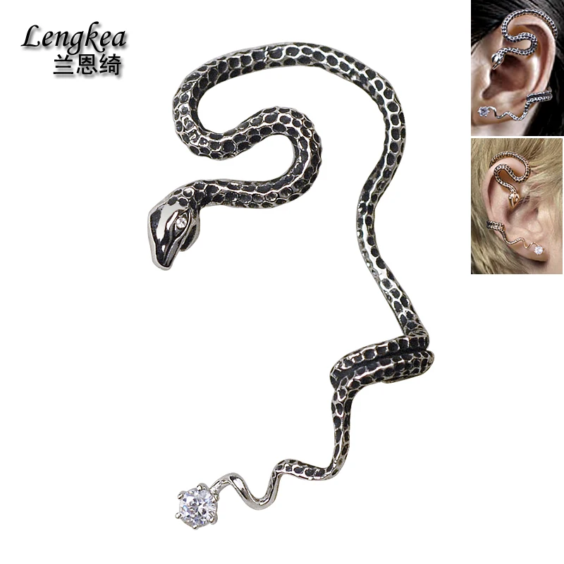 

Free shipping personality long snake hook earrings no pierced ear clip ear bone folder retro punk nightclub boys girls jewelry
