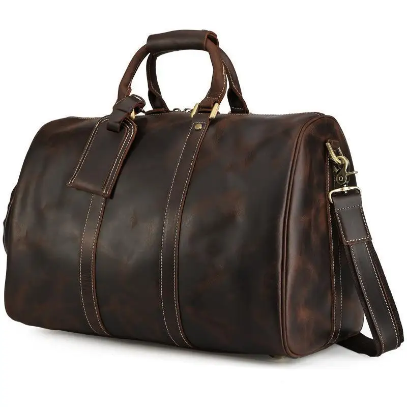 Brand Fashion Extra Large Weekend Duffel Bag Large Genuine Leather ...