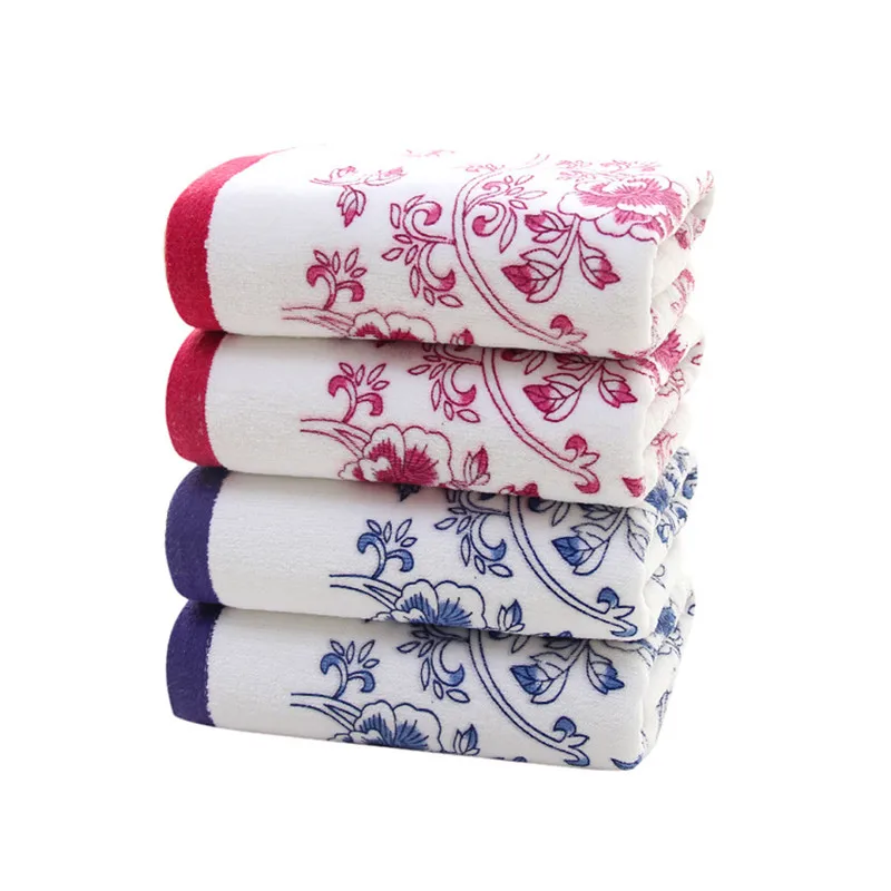 34*74 см Мягкое хлопковое полотенце с цветами для лица, быстросохнущее полотенце из бамбукового волокна, удобное мужское и женское семейное полотенце для рук
