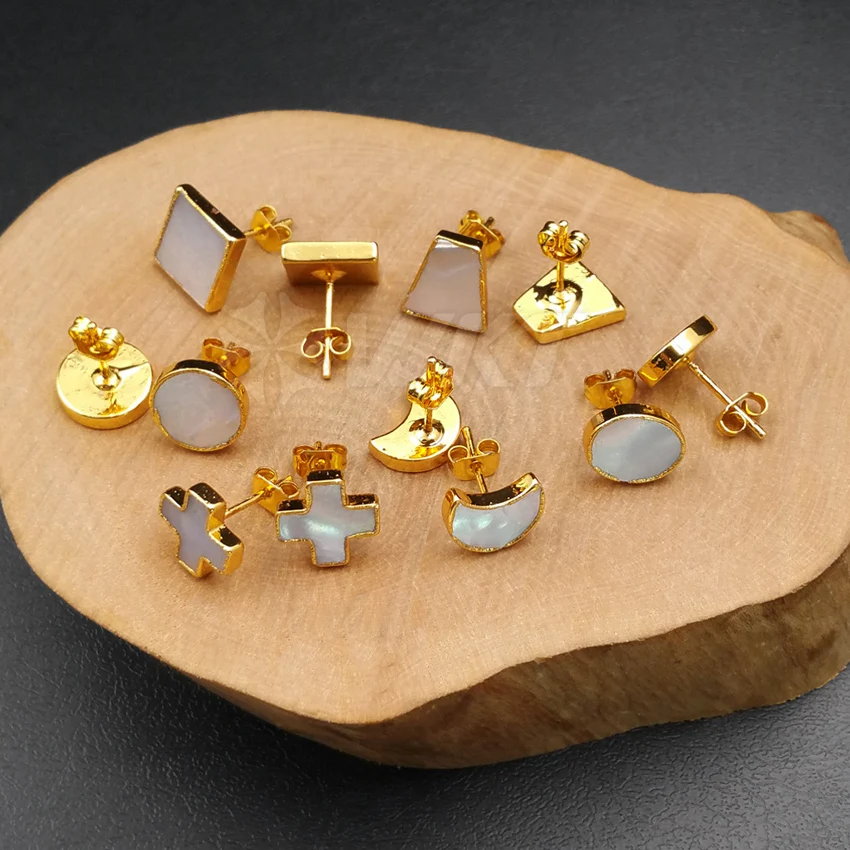 5 шт./лот оригинальные маленькие серьги из натуральных ракушек для украшения опт