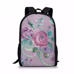 Индивидуальные обувь для девочек школьные ранцы с цветочным принтом школьная сумка для подростка свежий стиль Книга сумка тяжелых детей