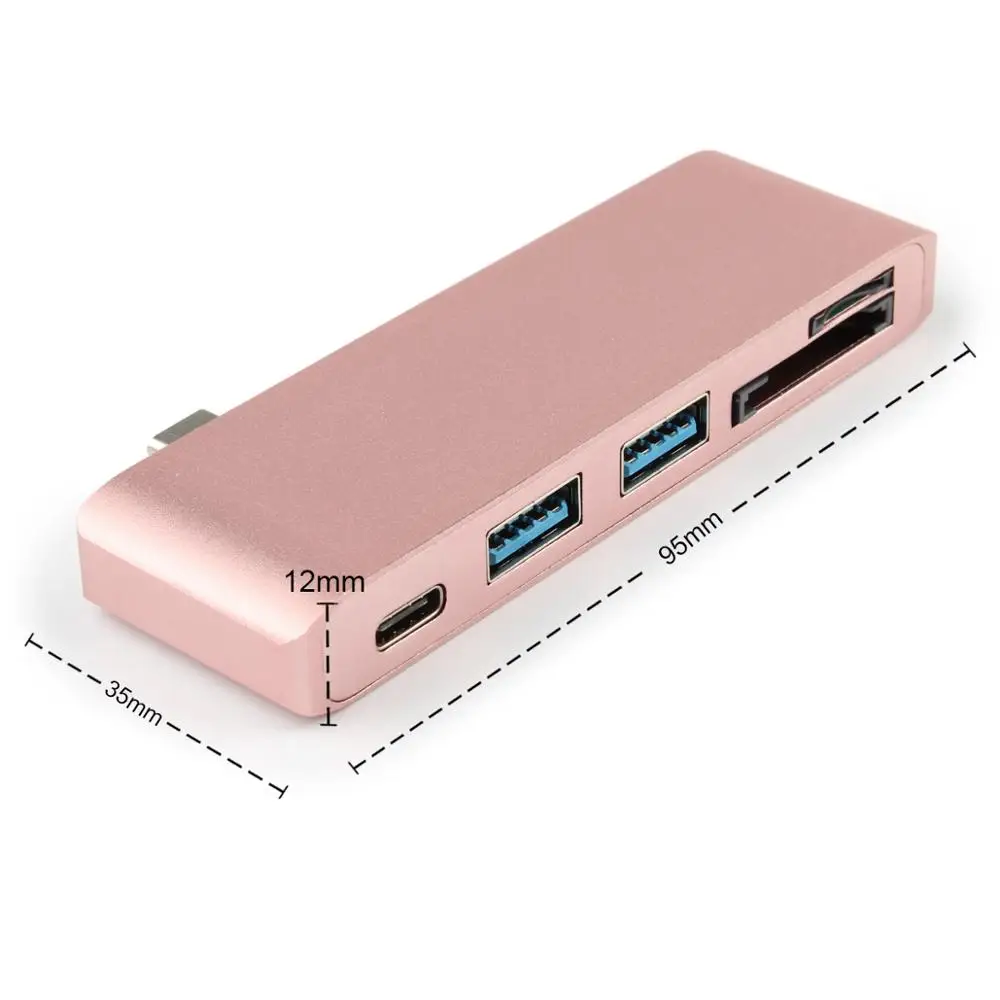 5 в 1 USB-C адаптер с 2 USB 3,0 портами Micro SD устройство для чтения памяти type-C USB 3,0 концентратор для нового Macbook Pro Air A1932/retina 12