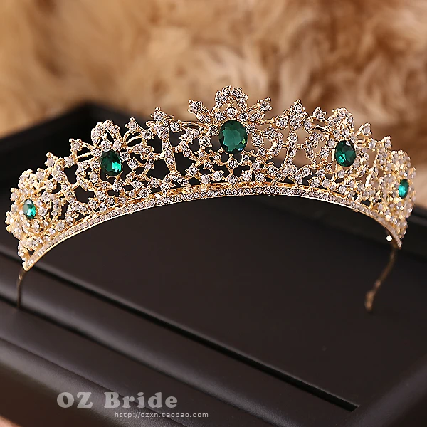 Prix pour Européens et Américains grande nouvelle micro défaut-foncé d'or couronne strass de mariée coiffe-Européenne femelle couronne Prix pour Européens et Américains grande nouvelle micro défaut-foncé d'or couronne strass de mariée coiffe-Européenne femelle couronne
