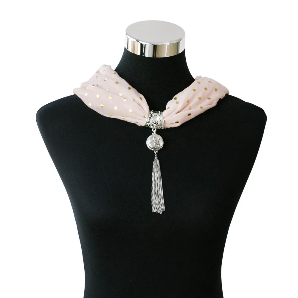 

High Quality Dress Banquet Brooches Gift Metal Scarf 18mm snaps button Wedding Brooch Christmas tassel Holder Silk Scarf jewelry