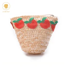 Oswego мини фрукты вышитые детские соломенные сумки летние пляжные модные тканевые повседневные женские сумки через плечо для детей