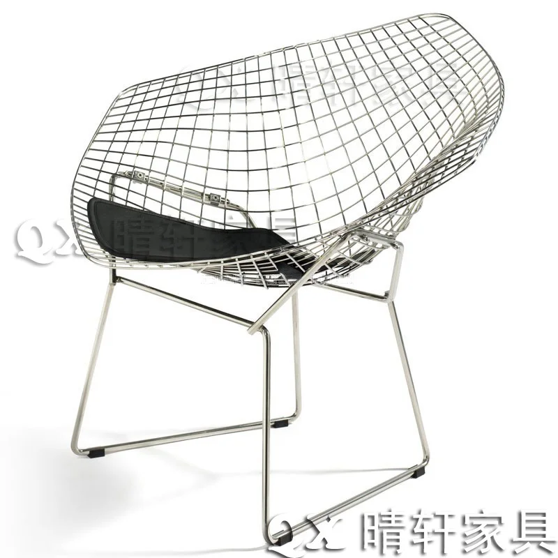 British Retro Diamond Wire Mesh Chair Leisure British Retro Diamond Wire Mesh Chair Leisure Plated Stainless Steel Coffee Metal Chairs Outdoor Negotiations