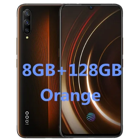 Официальный vivo celular iQOO мобильный телефон Android 9 Snapdragon 855 NFC type-C 4000mAh 44W быстрая зарядка крутой 4D игровой мобильный телефон - Цвет: 8GB  128GB  orange