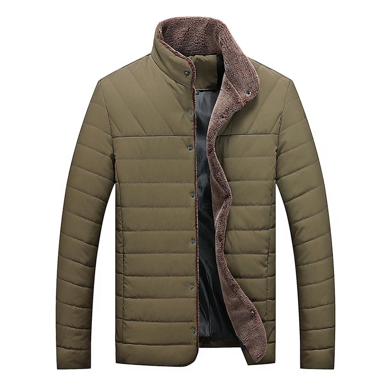 Парка Homme, зимняя повседневная однотонная меховая парка, Мужская Толстая куртка из хлопкового пуха, Мужская Теплая стеганая куртка из искусственной кожи, M-5XL