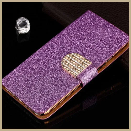 Флип блестящий кожаный чехол для телефона для samsung Galaxy S7 S6 S5 S4 S3 Duos Mini Edge Plus S2 Note Edge 2 3 Neo Lite 4 5 Cover - Цвет: Purple